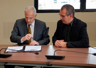 Signature de la convention entre l'Enim et le Fonds de dotation Mercy